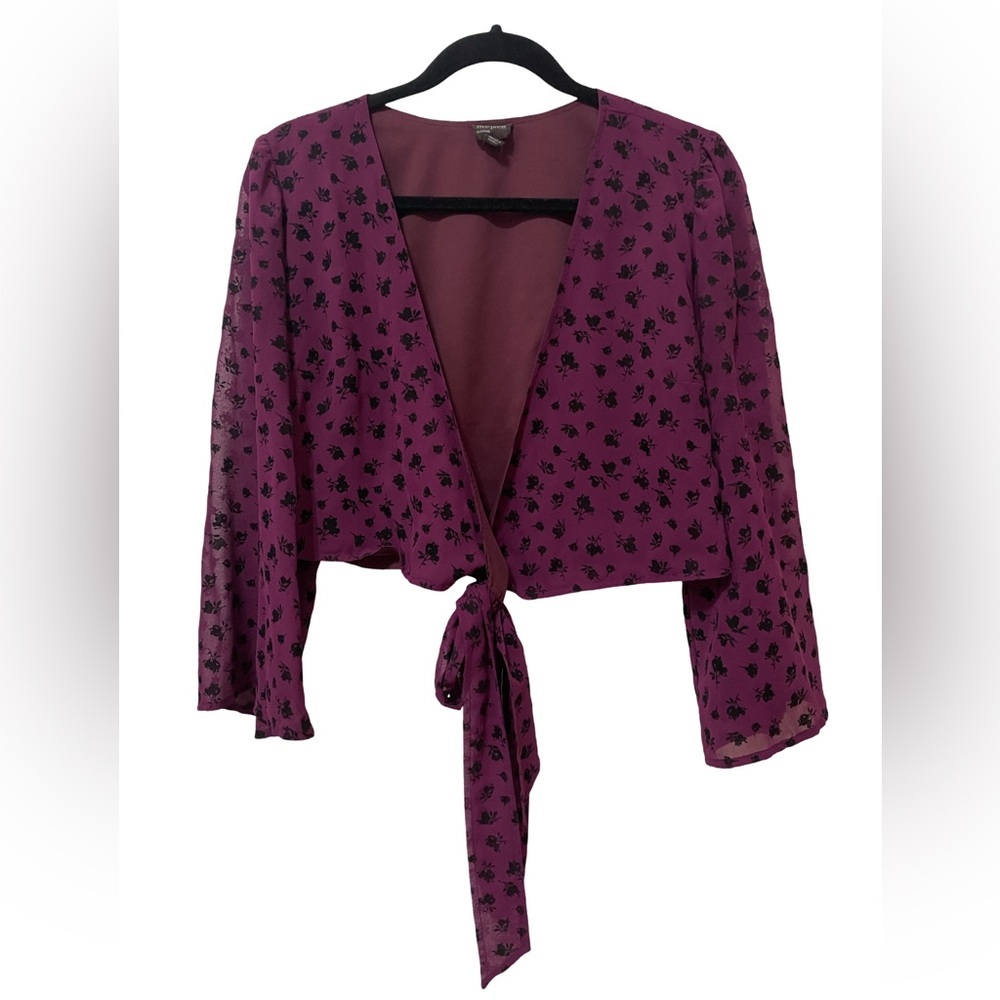 Free Press Floral Tie Crop Top